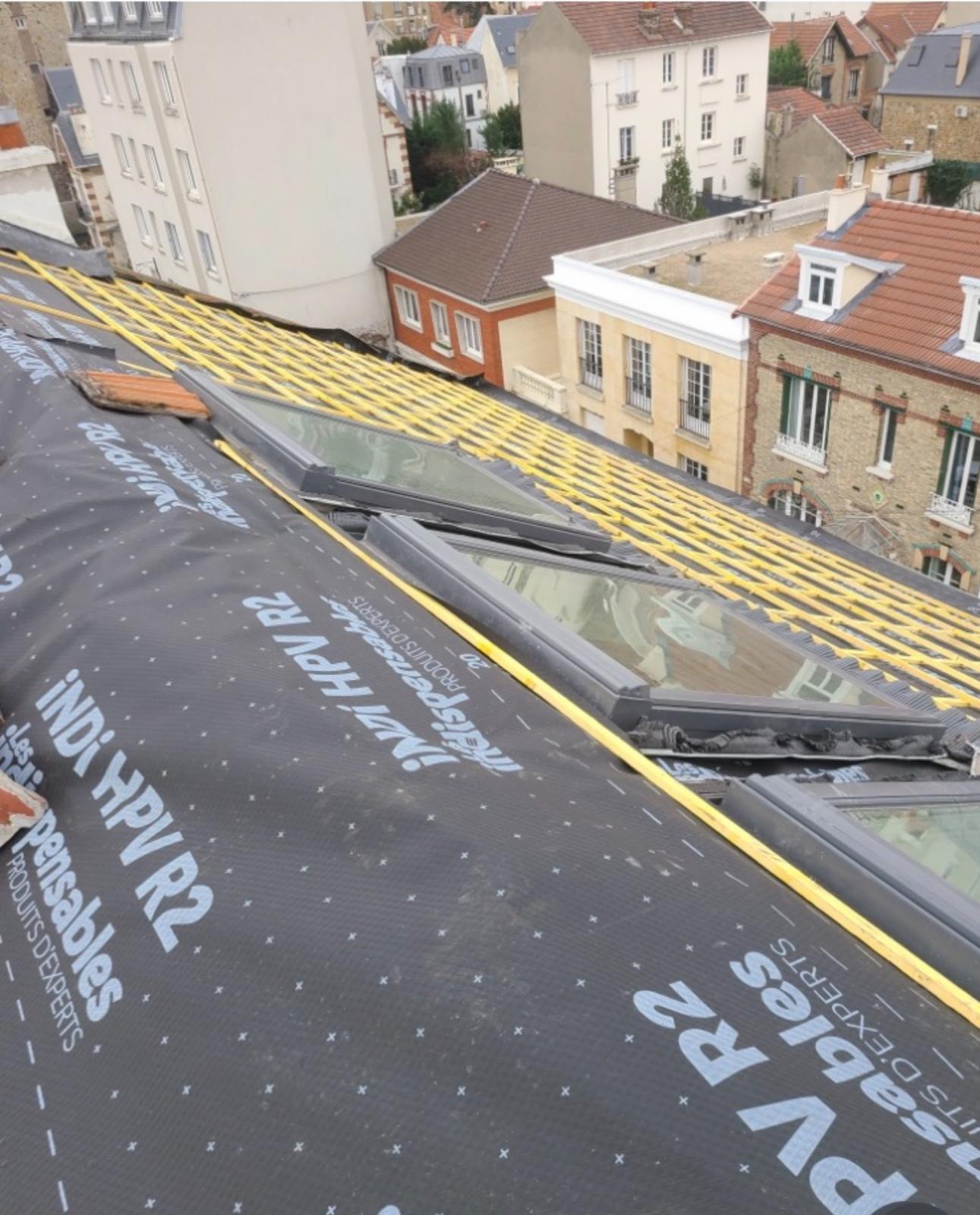 Rénovation complète de toiture par RV Couvreur à Bezons (95870) dans le Val-d’Oise (95)